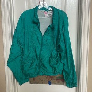 Vintage Olympic Exposure green windbreaker jacket